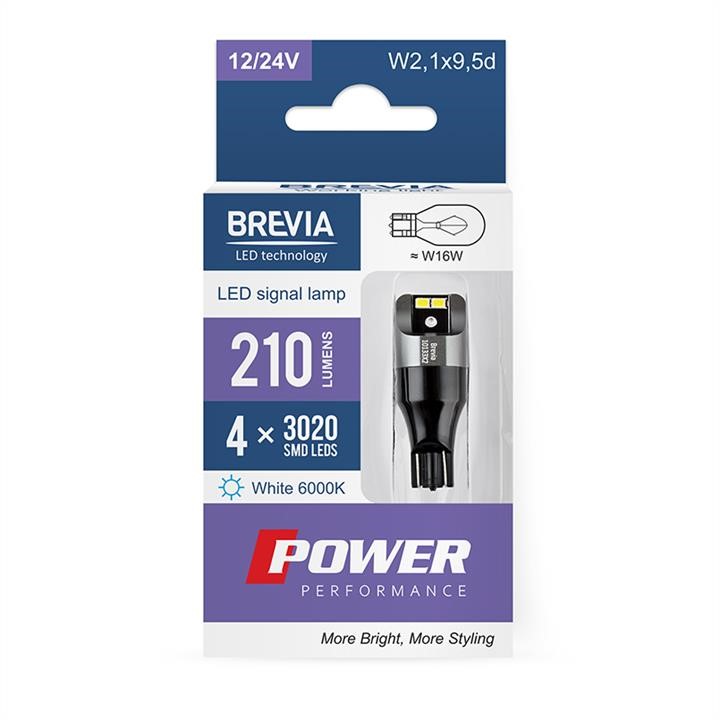Brevia 10133X2 Lampa samochodowa LED Brevia Power W16W 210Lm 4x3020SMD 12/24V CANbus, 2 pcs. 10133X2: Dobra cena w Polsce na 2407.PL - Kup Teraz!