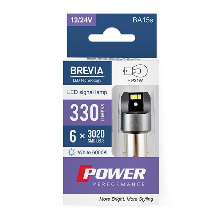 Brevia 10101X2 LED автолампа Brevia Power P21W 330Lm 6x3020SMD 12/24V CANbus, 2шт 10101X2: Отличная цена - Купить в Польше на 2407.PL!