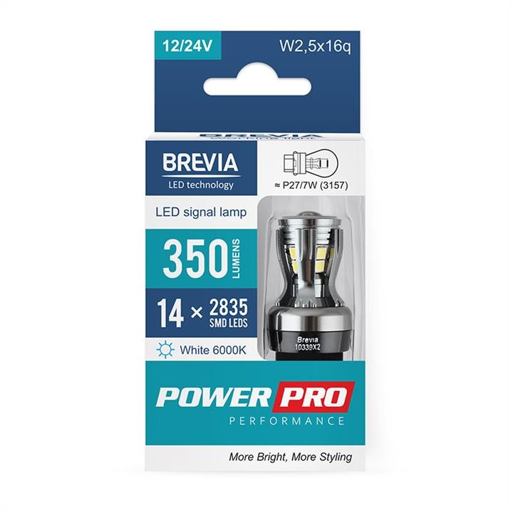Brevia 10339X2 LED car lamp Brevia PowerPro P27/7W (3157) 350Lm 14x2835SMD 12/24V CANbus, 2 pcs. 10339X2: Buy near me at 2407.PL in Poland at an Affordable price!