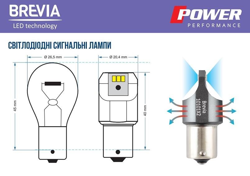 Brevia Lampa samochodowa LED Brevia Power P21W 330Lm 6x3020SMD 12&#x2F;24V CANbus, 2 pcs. – cena