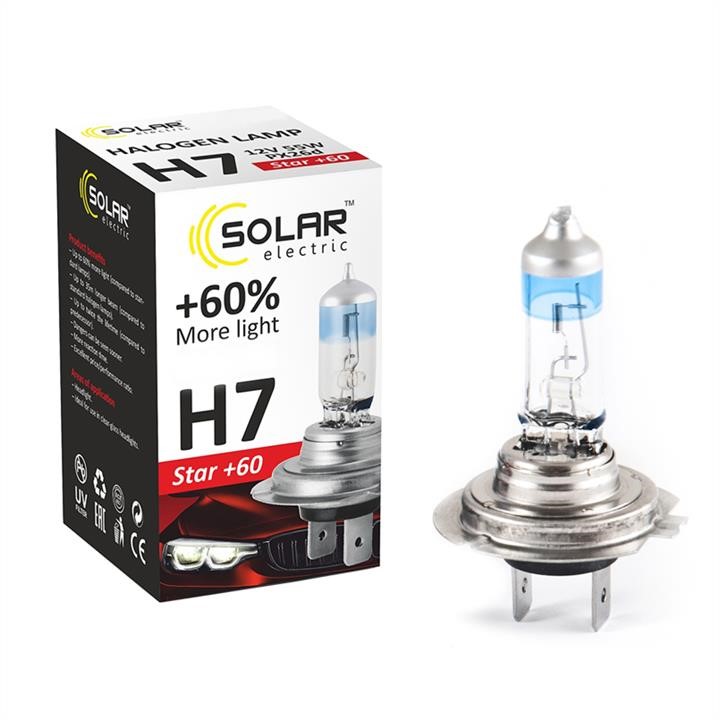 Solar 1237S2 Лампа галогеновая Solar H7 12V 55W PX26d Starlight +60%, SET 1237S2: Отличная цена - Купить в Польше на 2407.PL!