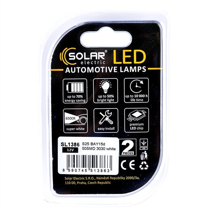 LED-Lampe Solar 12V S25 BAY15d 50SMD weiß, 2 Stück Solar SL1386