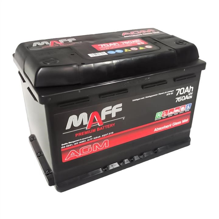Maff 570 02 Батарея акумуляторна MAFF Start-Stop AGM 6СТ-70 12В 70Ач 760A(EN) R+ 57002: Приваблива ціна - Купити у Польщі на 2407.PL!