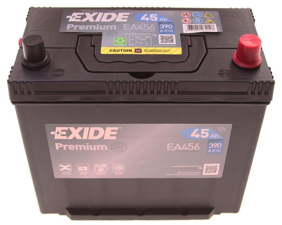 Exide EA456 Акумулятор Exide Premium 12В 45Ач 390А(EN) R+ EA456: Приваблива ціна - Купити у Польщі на 2407.PL!