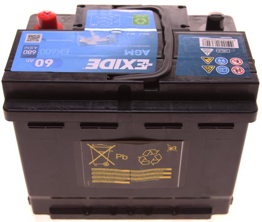 Starterbatterie Exide Start-Stop AGM 12V 60Ah 680A(EN) R+ Exide EK600