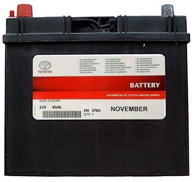 Toyota 28800-YZZPD Battery Rechargeable Toyota 12V 45Ah 370A (EN) L + 28800YZZPD: Buy near me in Poland at 2407.PL - Good price!