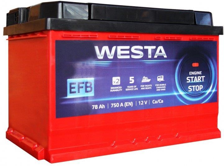 Westa WAE750 Акумулятор WESTA 6CT-75 12B 75Аг 700(EN) R+ WAE750: Приваблива ціна - Купити у Польщі на 2407.PL!