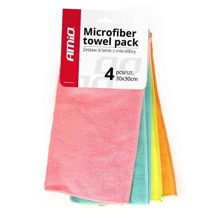 AMiO 01046 Microfiber cleaning towel 4 pcs 30x30 cm Cwash-02 01046: Buy near me in Poland at 2407.PL - Good price!