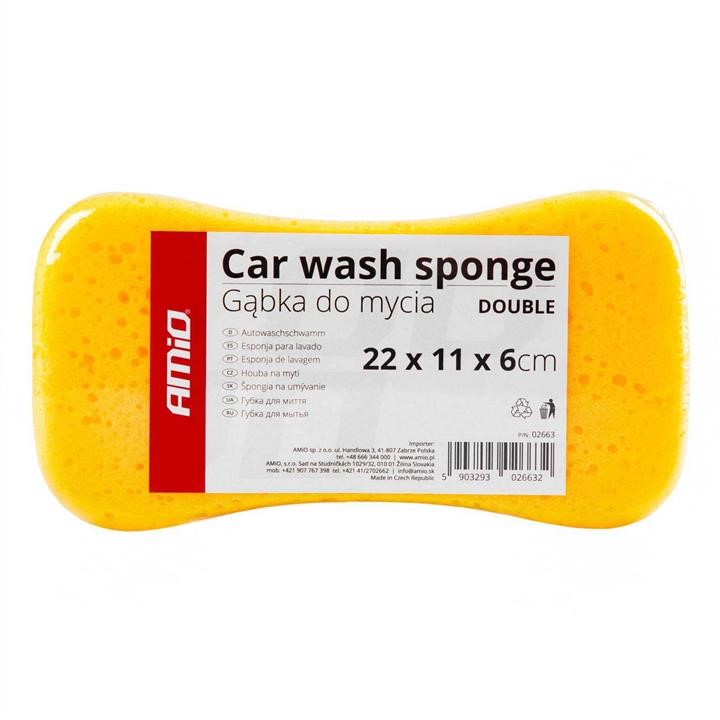 AMiO 02663 Sponge for car wash Double 22x11x6 cm 02663: Buy near me in Poland at 2407.PL - Good price!