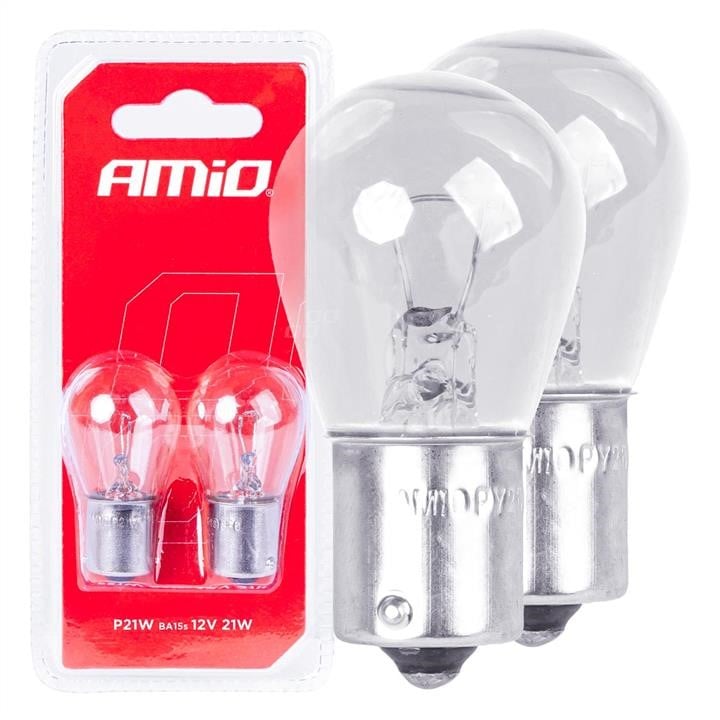 AMiO 03351 Incandescent lamp AMiO 12V P21W BA15s 03351: Buy near me in Poland at 2407.PL - Good price!