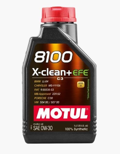 Motul 111657 Моторное масло Motul 8100 X-CLEAN+ EFE 0W-30, 1л 111657: Отличная цена - Купить в Польше на 2407.PL!