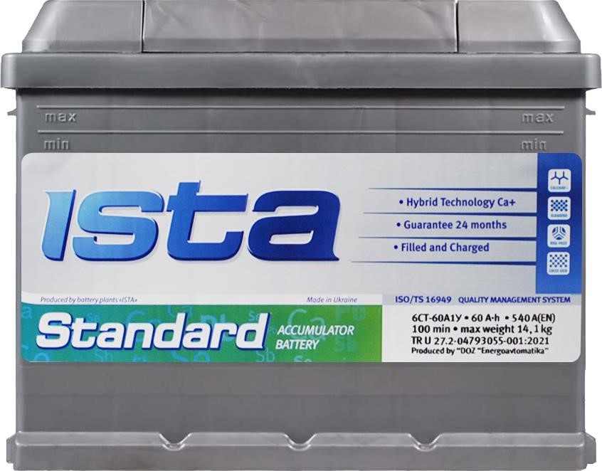 Ista 5500304209 Battery Ista Standard 12V 60Ah 540A(EN) L+ 5500304209: Buy near me in Poland at 2407.PL - Good price!