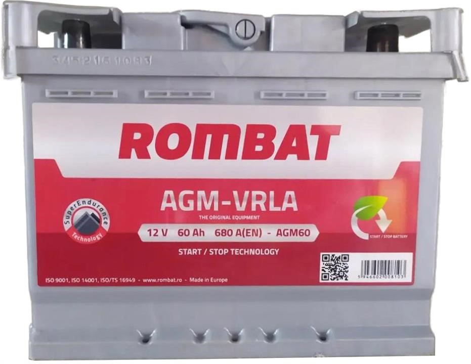 ROMBAT AGM60 Battery Rombat AGM Start-Stop 12V 60Ah 680A(EN) R+ AGM60: Buy near me in Poland at 2407.PL - Good price!