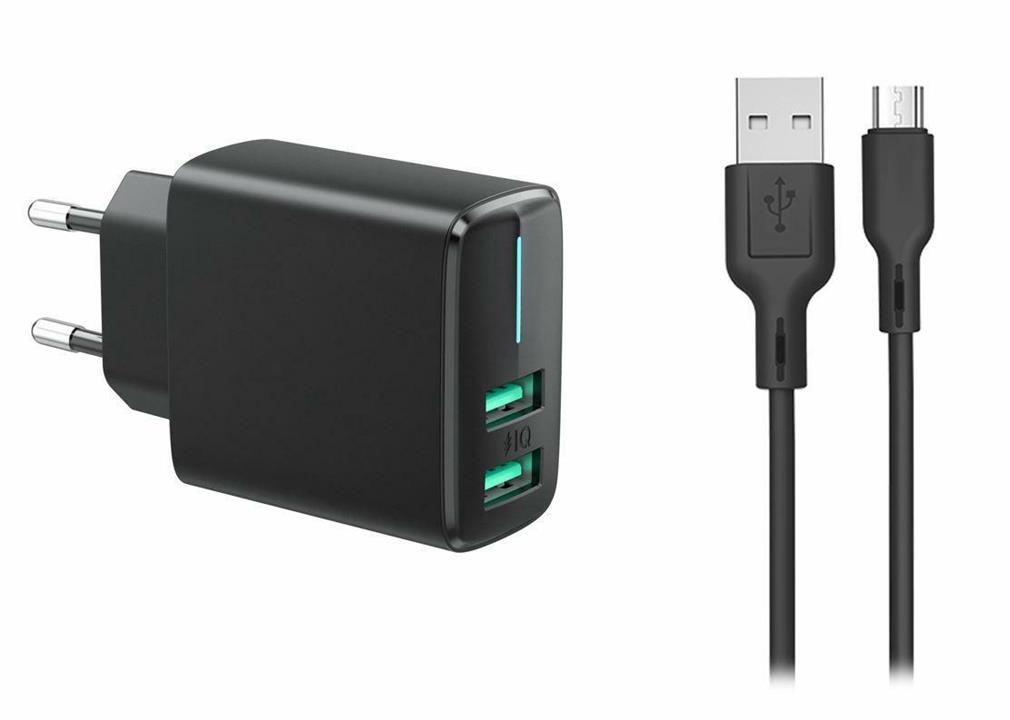 Carcommerce 68714 Szybka ładowarka 2 x USB 2,4 A + kabel Micro USB 1 M 2,4 A 68714: Dobra cena w Polsce na 2407.PL - Kup Teraz!