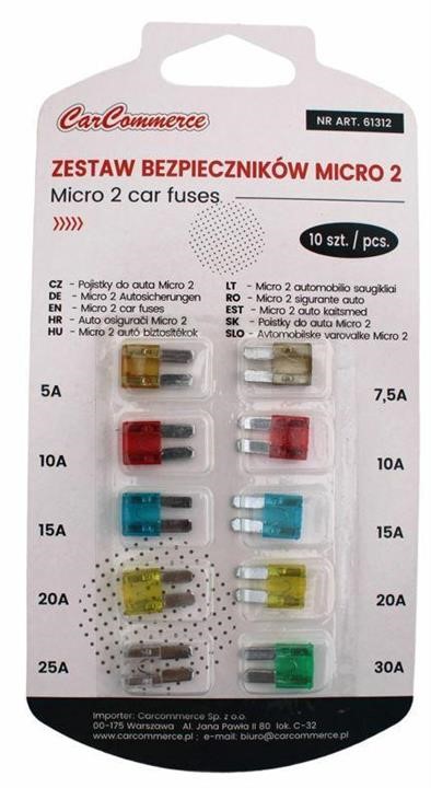 Carcommerce 61312 Micro 2 fuse set, 10 pcs. 61312: Buy near me in Poland at 2407.PL - Good price!