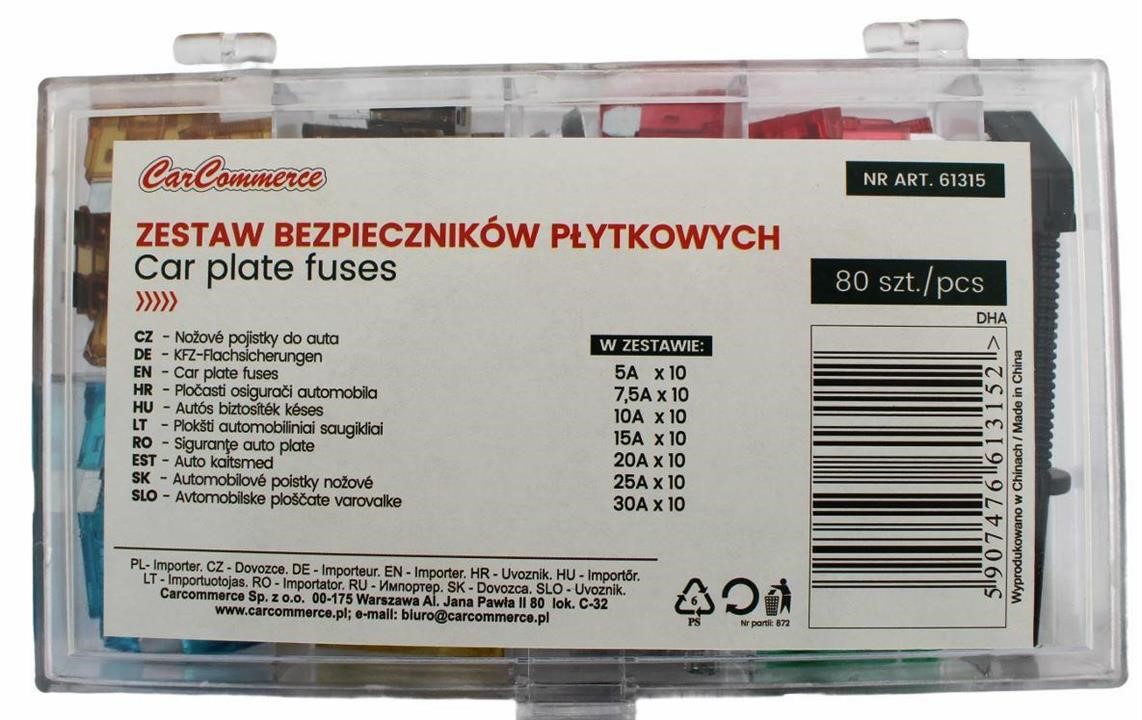 Carcommerce 61315 Набор пластинчатых предохранителей 80 шт. 61315: Отличная цена - Купить в Польше на 2407.PL!