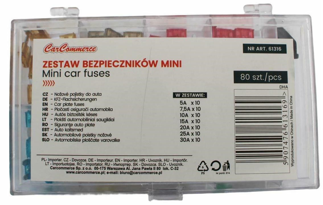 Carcommerce 61316 Набор пластинчатых предохранителей 80 шт. 61316: Отличная цена - Купить в Польше на 2407.PL!