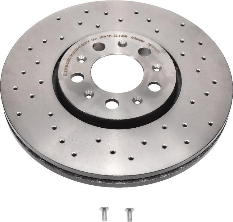 Brembo 09.7010.2X Ventilated brake disc with perforation 0970102X: Buy near me in Poland at 2407.PL - Good price!