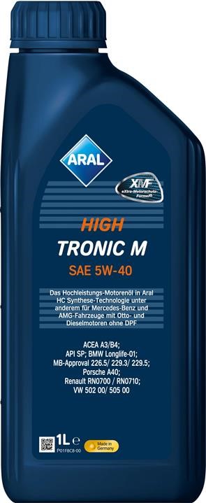 Aral 15F48C Engine oil Aral HighTronic M 5W-40, 1L 15F48C: Buy near me in Poland at 2407.PL - Good price!