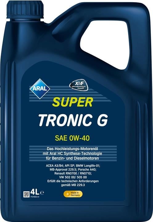 Aral 15F45E Engine oil Aral SuperTronic G 0W-40, 4L 15F45E: Buy near me in Poland at 2407.PL - Good price!