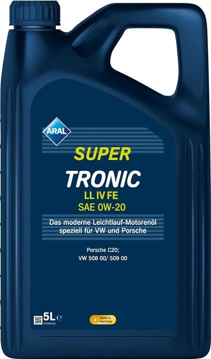 Aral 15F460 Engine oil Aral SuperTronic LL IV FE 0W-20, 5L 15F460: Buy near me in Poland at 2407.PL - Good price!