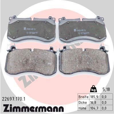 Otto Zimmermann 22697.170.1 Тормозные колодки дисковые, комплект 226971701: Отличная цена - Купить в Польше на 2407.PL!