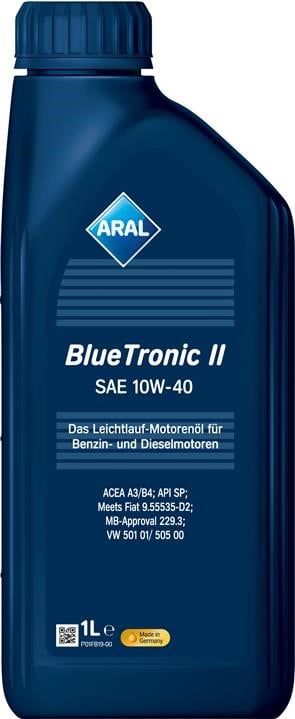 Aral 15F077 Engine oil Aral BlueTronic II 10W-40, 1L 15F077: Buy near me at 2407.PL in Poland at an Affordable price!