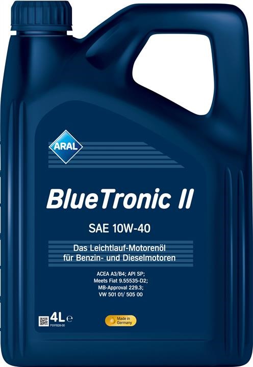 Aral 15F075 Engine oil Aral BlueTronic II 10W-40, 4L 15F075: Buy near me in Poland at 2407.PL - Good price!