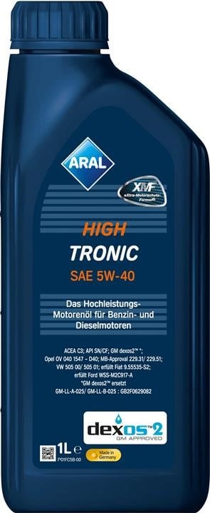 Aral 1505B4 Engine oil Aral HighTronic 5W-40, 1L 1505B4: Buy near me in Poland at 2407.PL - Good price!
