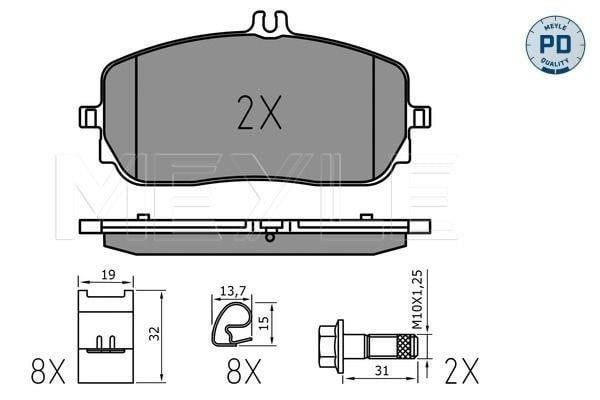 Meyle 025 229 4419/PD Brake Pad Set, disc brake 0252294419PD: Buy near me in Poland at 2407.PL - Good price!