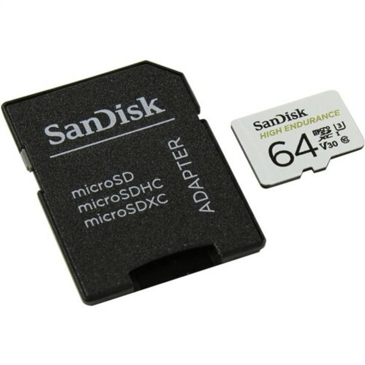 MicroSDXC (UHS-1 U3) SanDisk High Endurance 64Gb class 10 V30 (100Mb&#x2F;s) (adapterSD) Sandisk SDSQQNR-064G-GN6IA