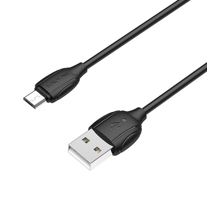 Кабель Borofone BX19 USB to Micro 2.4A, 1m, PVC, TPE connectors, Black Borofone BX19MB
