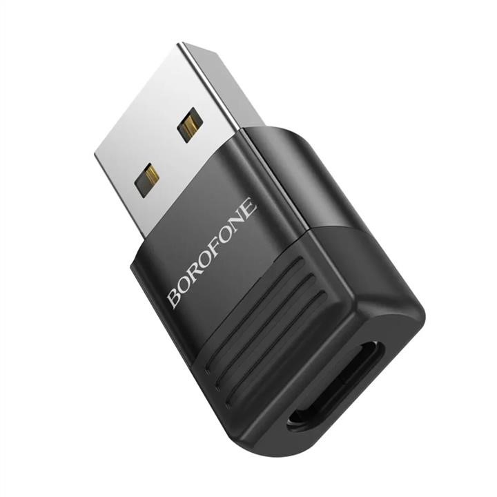 Borofone Adapter Borofone BV18 USB male to Type-C female USB2.0 adapter Black – cena