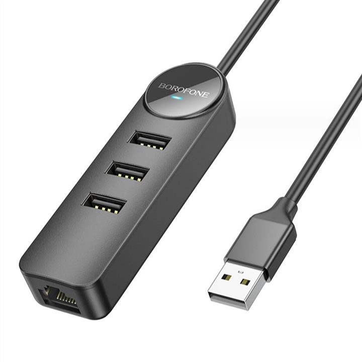 Borofone 6941991104268 Borofone DH6 Erudite 4-in-1 100 Mbps Ethernet Adapter(USB to USB2.0*3+RJ45)(L=0.2M) Black 6941991104268: Buy near me in Poland at 2407.PL - Good price!