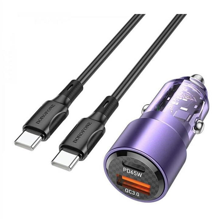 Borofone BZ20ACCTP Borofone BZ20A Smart 83W dual port PD65W+QC3.0 car charger set BZ20ACCTP: Buy near me in Poland at 2407.PL - Good price!
