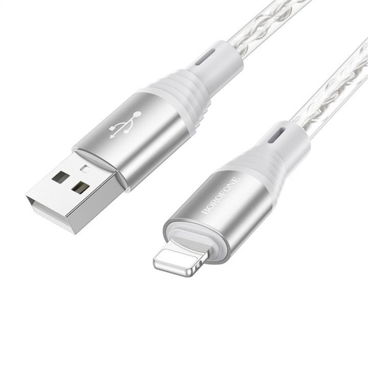 Borofone BX96LG Borofone BX96 Ice crystal silicone charging data cable iP Gray BX96LG: Buy near me in Poland at 2407.PL - Good price!