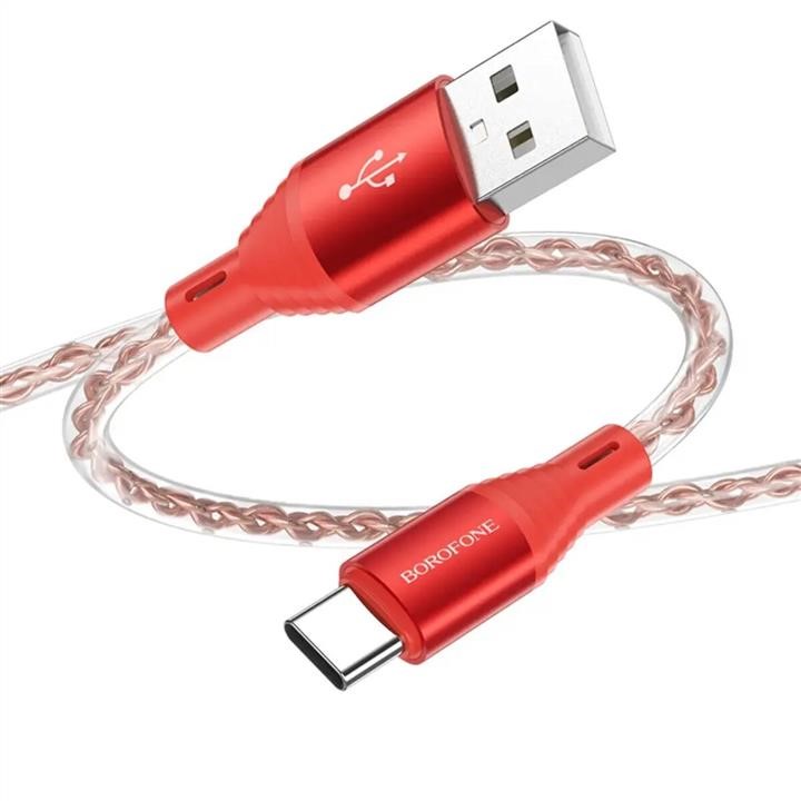 Borofone BX96CR Borofone BX96 Ice crystal silicone charging data cable Type-C Red BX96CR: Buy near me in Poland at 2407.PL - Good price!