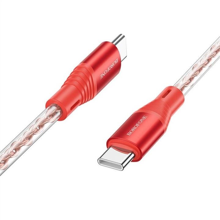 Borofone BX96CCR Kabel Borofone BX96 Ice crystal 60W silicone charging data cable Type-C to Type-C Red BX96CCR: Dobra cena w Polsce na 2407.PL - Kup Teraz!