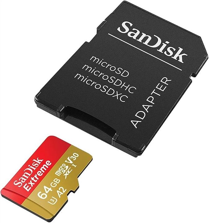 Sandisk SDSQXAH-064G-GN6MA MicroSDXC (UHS-1 U3) SanDisk Extreme A2 64Gb class 10 V30 (R170MB/s,W80MB/s) (adapter SD) SDSQXAH064GGN6MA: Dobra cena w Polsce na 2407.PL - Kup Teraz!