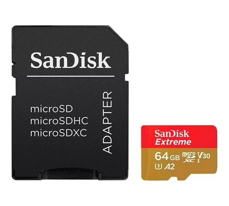 Sandisk SDSQXAH-064G-GN6AA MicroSDXC (UHS-1 U3) SanDisk Extreme For Action Cams and Drones A2 64Gb class 10 V30 (R170MB/s,W80M SDSQXAH064GGN6AA: Отличная цена - Купить в Польше на 2407.PL!
