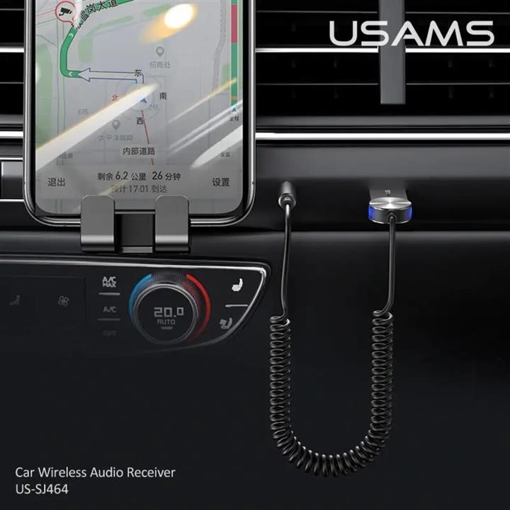 Odbiornik Bluetooth Usams US-SJ464 Samochodowy bezprzewodowy odbiornik audio Matowieje Usams SJ464JSQ01