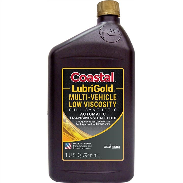 Lubrigold 401608 Coastal Lubrigold ATF W pełni syntetyczny olej przekładniowy DEXRON do wielu pojazdów, 0,946 l 401608: Dobra cena w Polsce na 2407.PL - Kup Teraz!