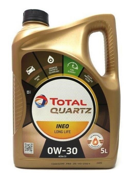 Total 214225 Моторное масло Total QUARTZ INEO LONG LIFE FUEL ECONOMY 0W-30, 5л 214225: Отличная цена - Купить в Польше на 2407.PL!