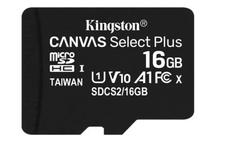 Kingston SDCS2/16GBSP Karta pamięci MicroSDHC 16 GB UHS-I Class 10 Kingston Canvas Select Plus R100MB / s (SDCS2 / 16GBSP) SDCS216GBSP: Atrakcyjna cena w Polsce na 2407.PL - Zamów teraz!