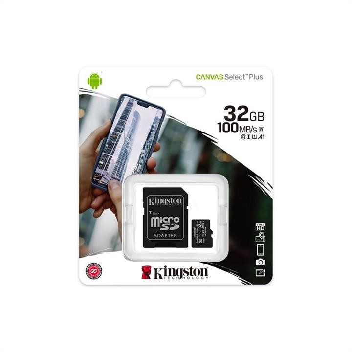 MicroSDHC (UHS-1) Kingston Canvas Select Plus 32Gb class 10 А1 (R-100MB&#x2F;s) (adapter SD) Kingston SDCS2&#x2F;32GB