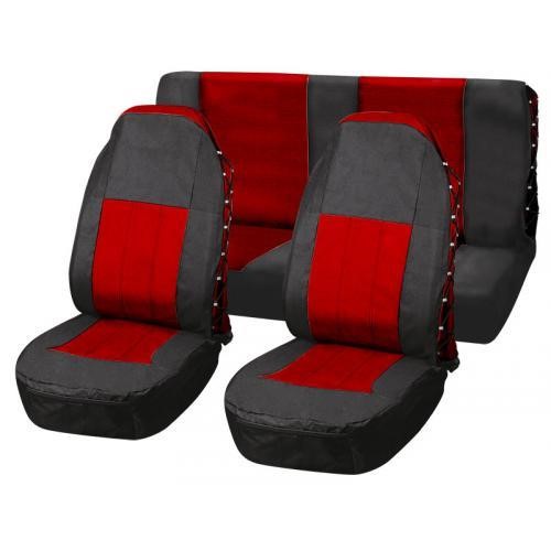 Vitol 00000021891 Set of covers FD-101113 BK-RD (Bus) 2 front + 2 rear/steering wheel cover/seat belt cover 00000021891: Buy near me in Poland at 2407.PL - Good price!