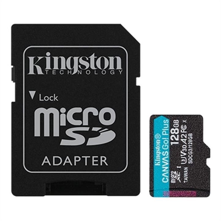 Kingston SDCG3/128GB Карта MicroSDXC (UHS-1 U3) Kingston Canvas Go Plus 128Gb class 10 A2 V30 (R170MB/s, W90MB/s) (adapter SD) SDCG3128GB: Приваблива ціна - Купити у Польщі на 2407.PL!