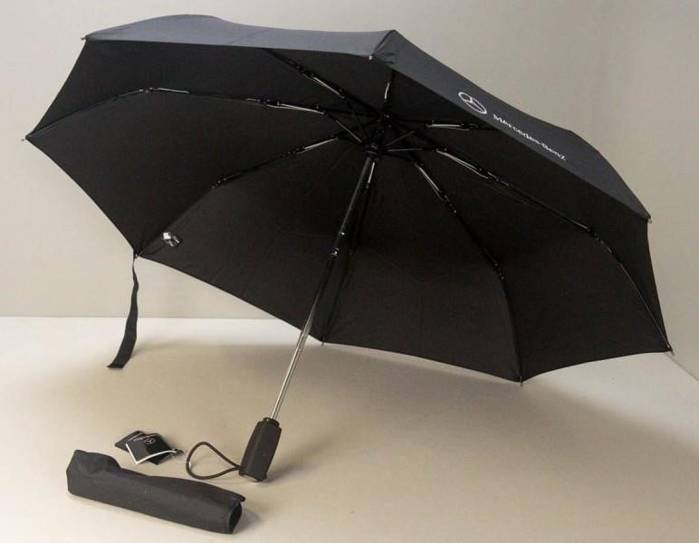 Mercedes Foldable automatic umbrella black, length 30 cm, diameter 97 cm – price 275 PLN