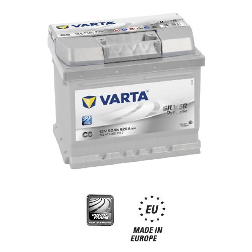 Akumulator varta silver dynamic 12v 52ah 520a(en) P+ Varta 5524010523162