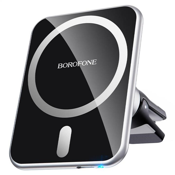 Borofone BH43BS Держатель для мобильного с БЗУ Borofone BH43 Xperience magnetic wireless charging car holder Black+Sil BH43BS: Отличная цена - Купить в Польше на 2407.PL!